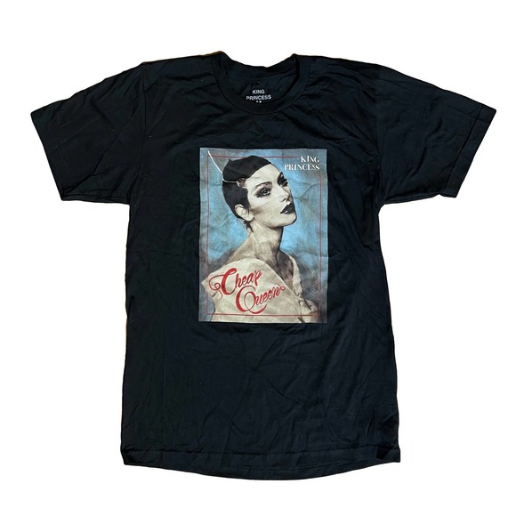 KING PRINCESS TOUR MERCH CHEAP QUEENS BLACK ALBUM COVER SHIRT TEE SZ M - Picture 1 of 3